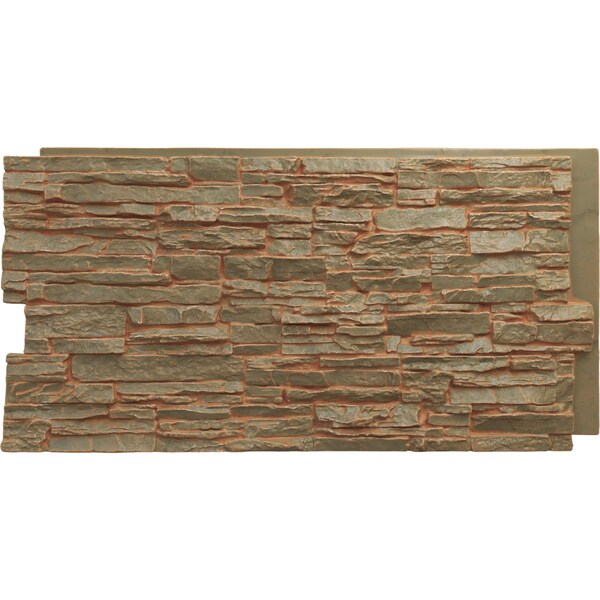 Ekena Millwork Canyon Ridge Stacked Stone, StoneWall Faux Stone Siding Panel PNU24X48CNIM - main